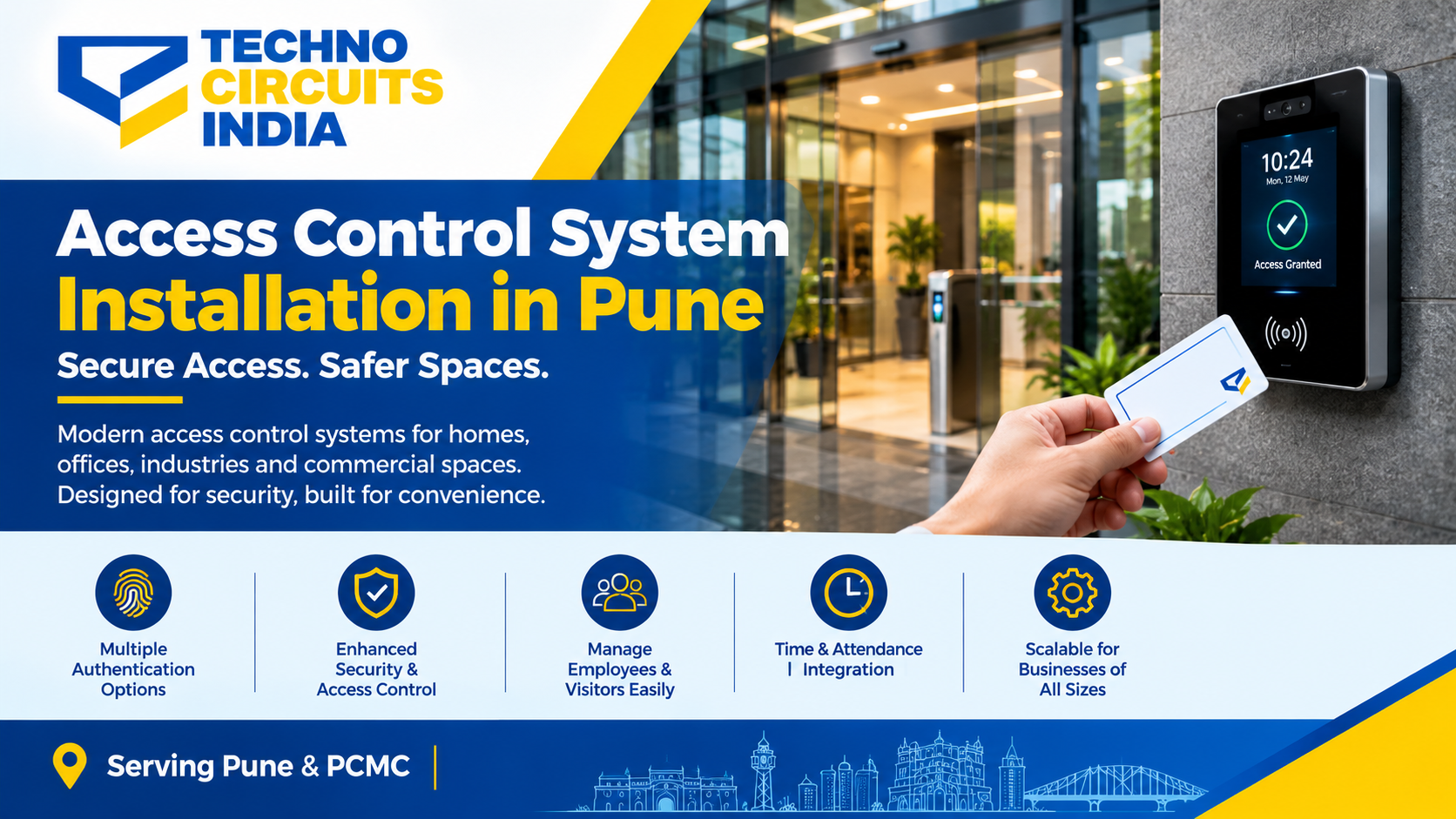 Access control system installed at an office entrance in Pune